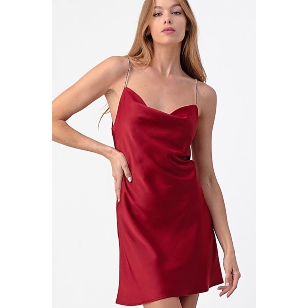 Red mini dress